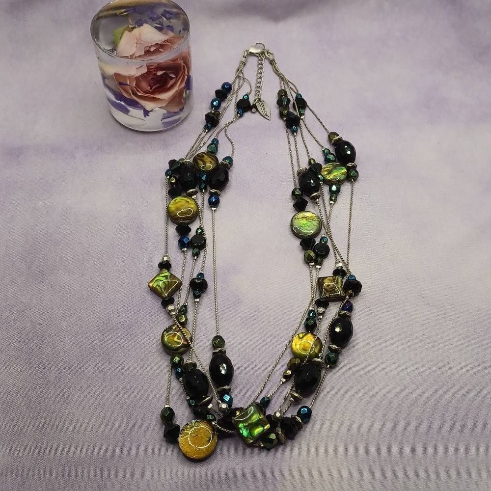 Coldwater Creek 5 stran abalone 16"-18" necklace